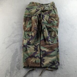 Vintage 80s US Military Pants Mens Medium 30x30 Woodland Camo BDU Combat USA